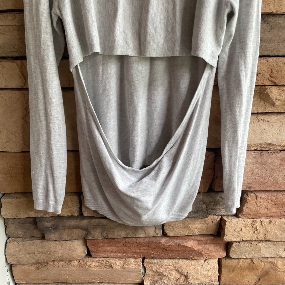 Fabletics Light Gray Thin Knit Open Back Sweater … - image 8